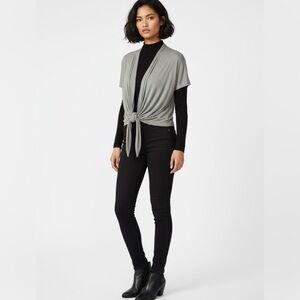 Just for you Gray Tie-Front Women's Top
